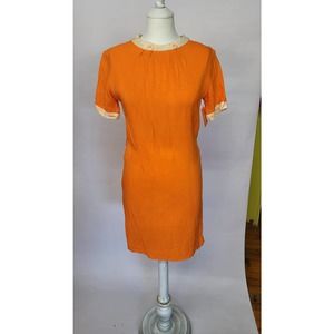 1960s S/M orange mod vintage dress